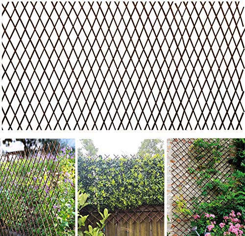 GLANT Lattice Fence Willow Expandable Plant Climbing Lattices Trellis Fence,Open Screen Fencing,Willow (1)